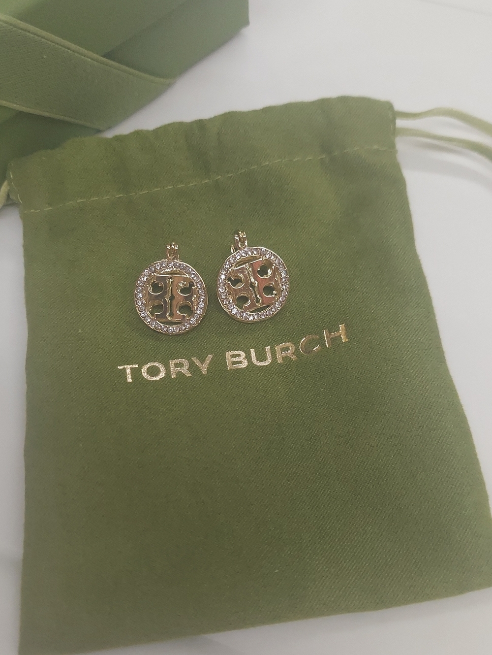 Tory Burch Gold Plate Earrings NIB
